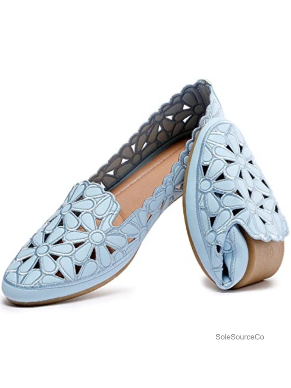 Women's Floral Ballet Flats Slip On Casual Dress Shoes